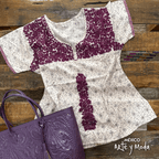 Blusa Ines Estampada - MÉXICO ARTE Y MODA - Blusa Bordada