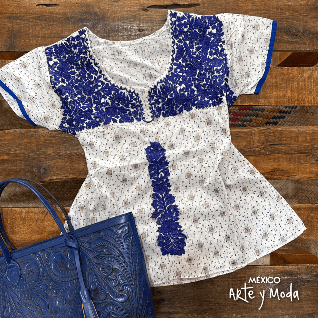 Blusa Ines Estampada - MÉXICO ARTE Y MODA - Blusa Bordada