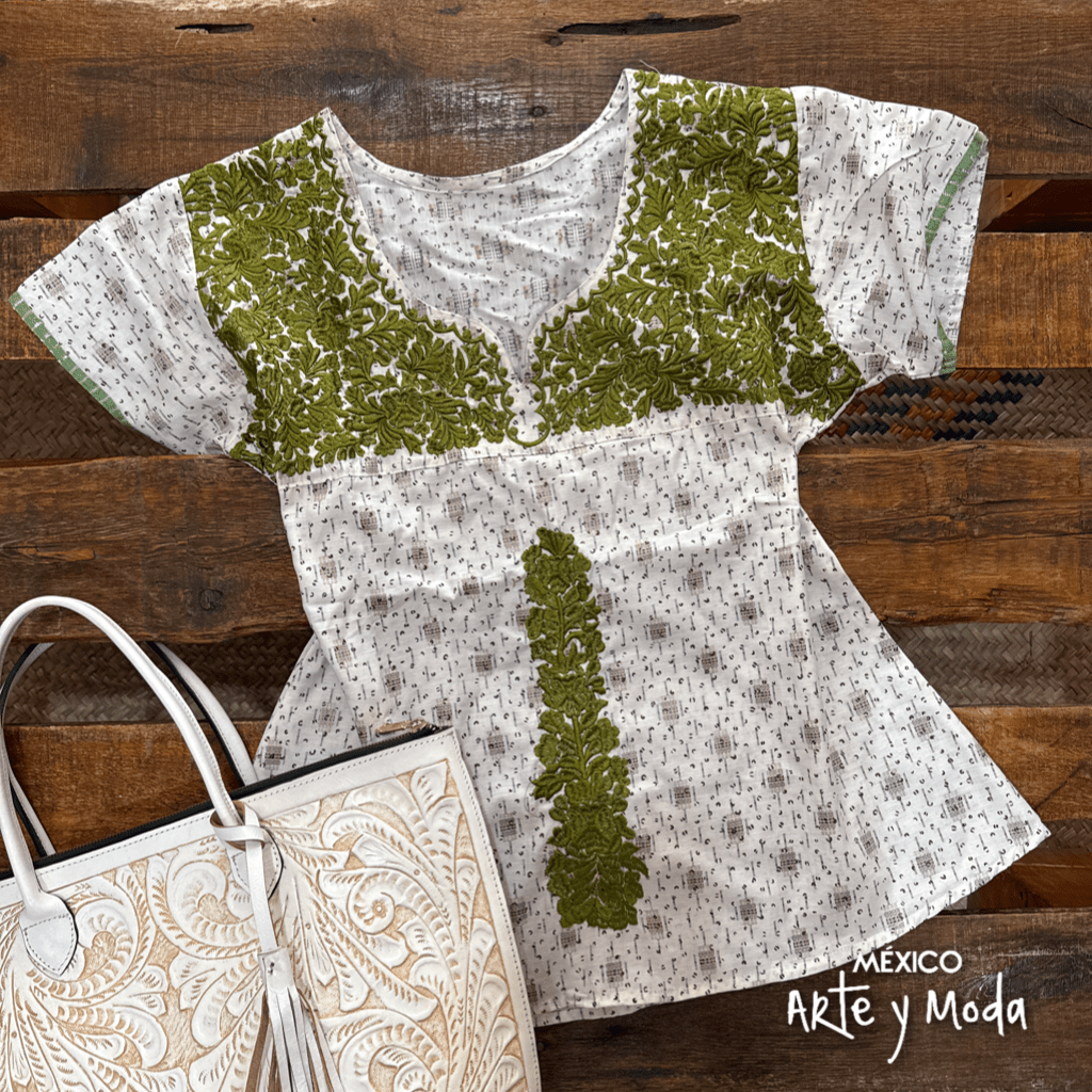 Blusa Ines Estampada - MÉXICO ARTE Y MODA - Blusa Bordada