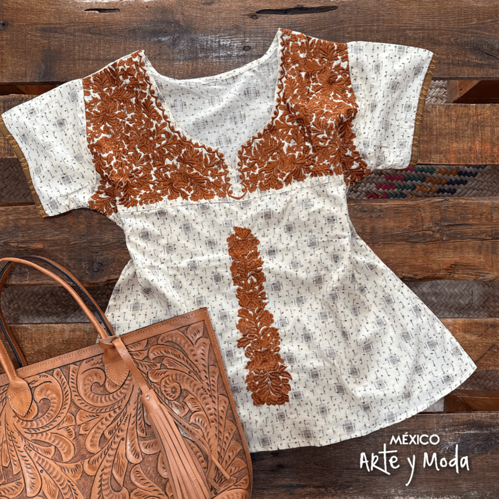 Blusa Ines Estampada - MÉXICO ARTE Y MODA - Blusa Bordada