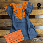 Blusa JolXic Mezclilla - MÉXICO ARTE Y MODA - Blusa Bordada