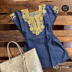 Blusa JolXic Mezclilla - MÉXICO ARTE Y MODA - Blusa Bordada