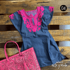 Blusa JolXic Mezclilla - MÉXICO ARTE Y MODA - Blusa Bordada