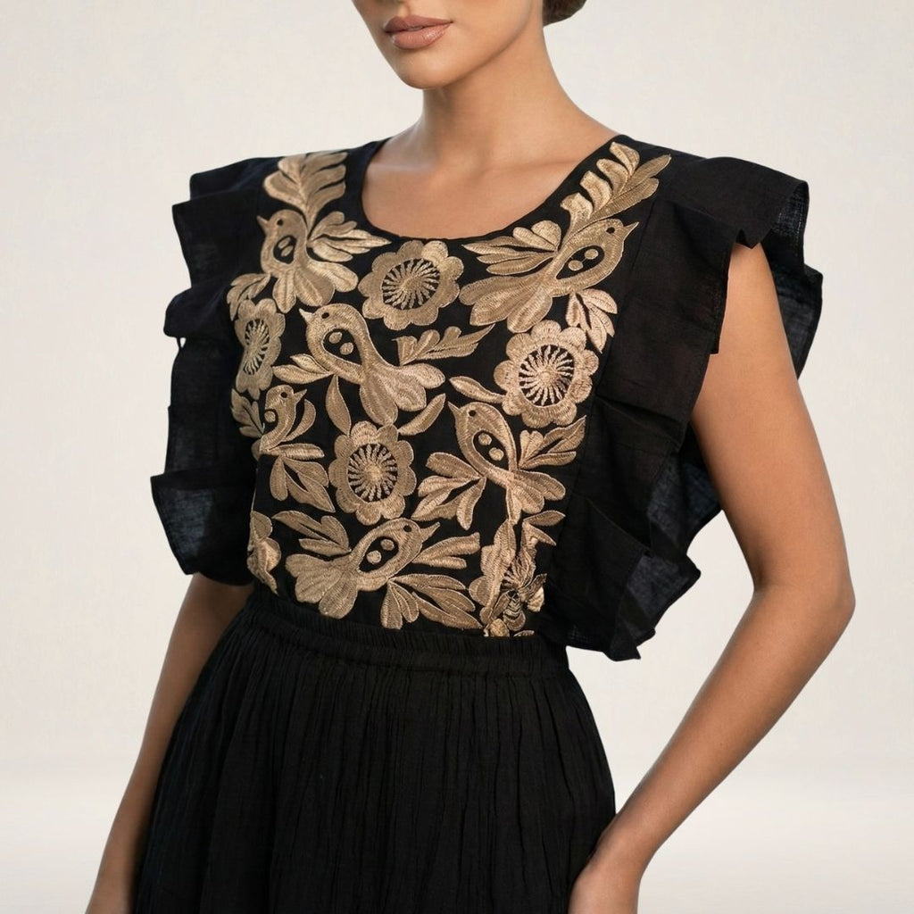 Blusa Mestiza Alto Brillo | Manta Premium de Ajuste Versátil