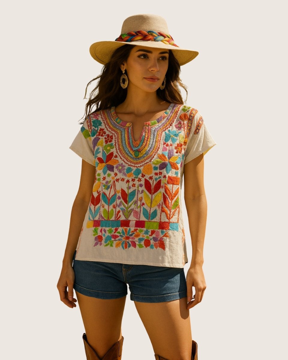 Blusa Milpa - MÉXICO ARTE Y MODA - Blusa Bordada
