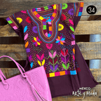 Blusa Milpa Denim - MÉXICO ARTE Y MODA - Blusa Bordada