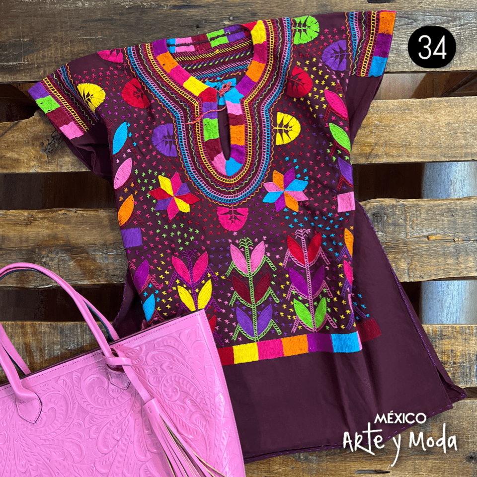 Blusa Milpa Denim - MÉXICO ARTE Y MODA - Blusa Bordada