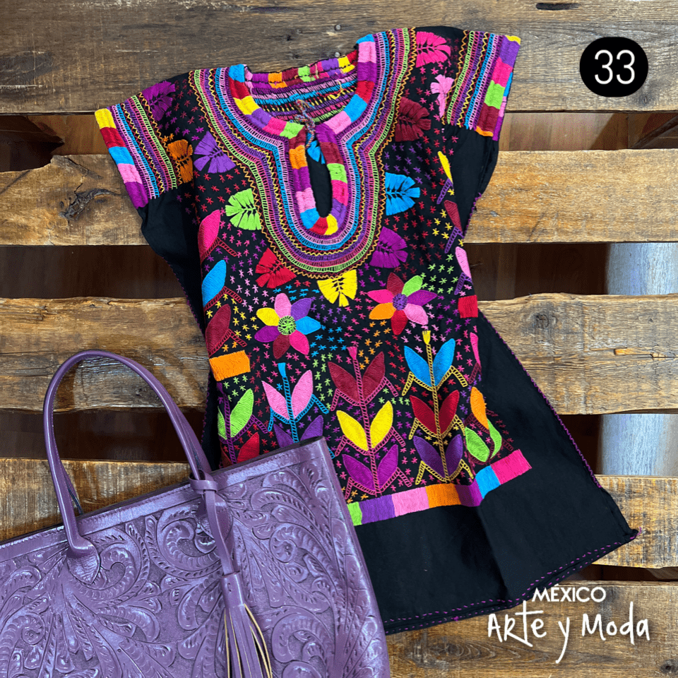 Blusa Milpa Denim - MÉXICO ARTE Y MODA - Blusa Bordada
