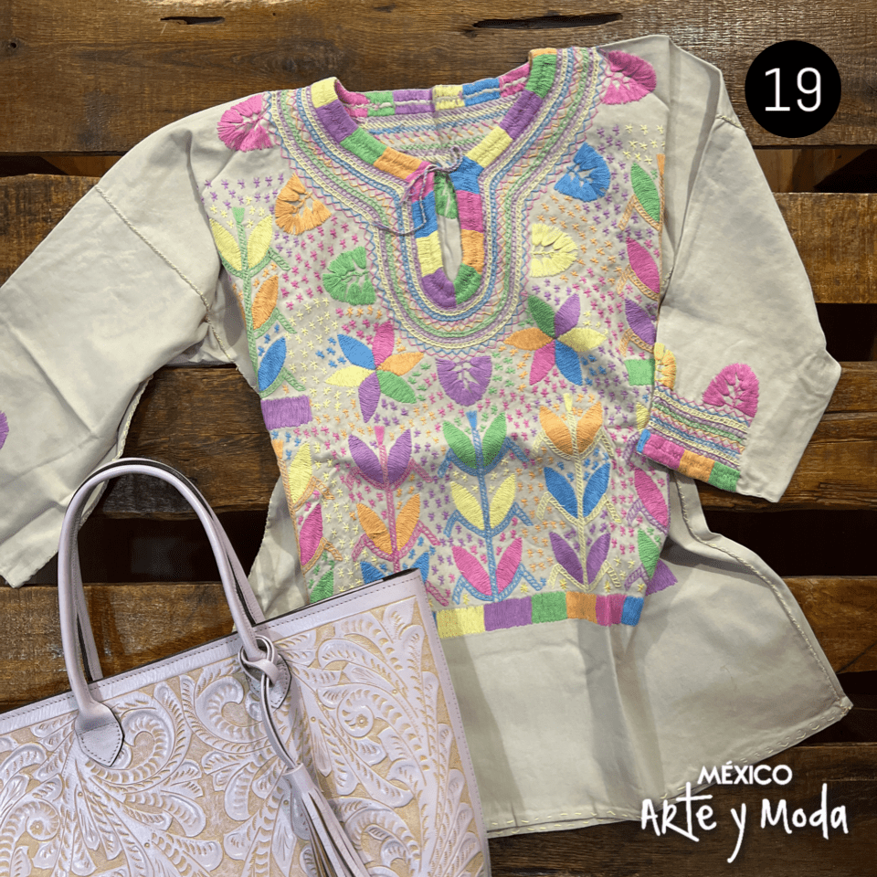 Blusa Milpa Denim - MÉXICO ARTE Y MODA - Blusa Bordada