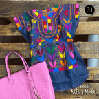 Blusa Milpa Denim - MÉXICO ARTE Y MODA - Blusa Bordada