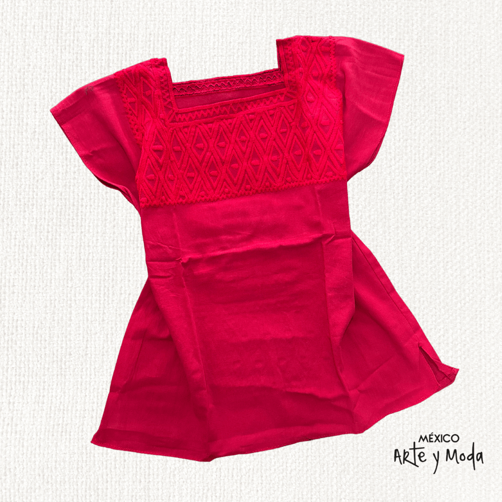 Blusa Rombo Unitono - MÉXICO ARTE Y MODA - Blusa Bordada