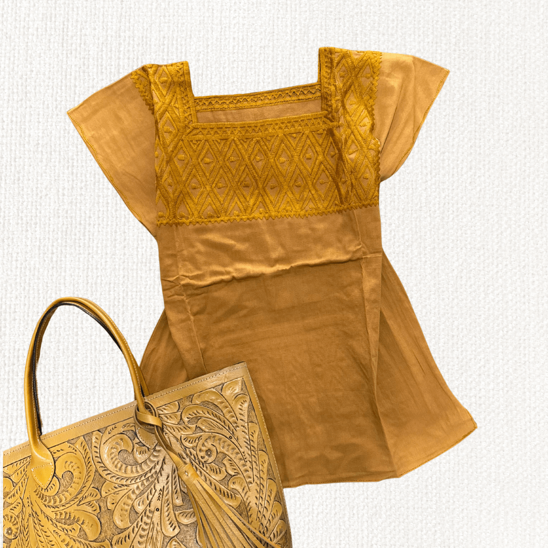 Blusa Rombo Unitono - MÉXICO ARTE Y MODA - Blusa Bordada