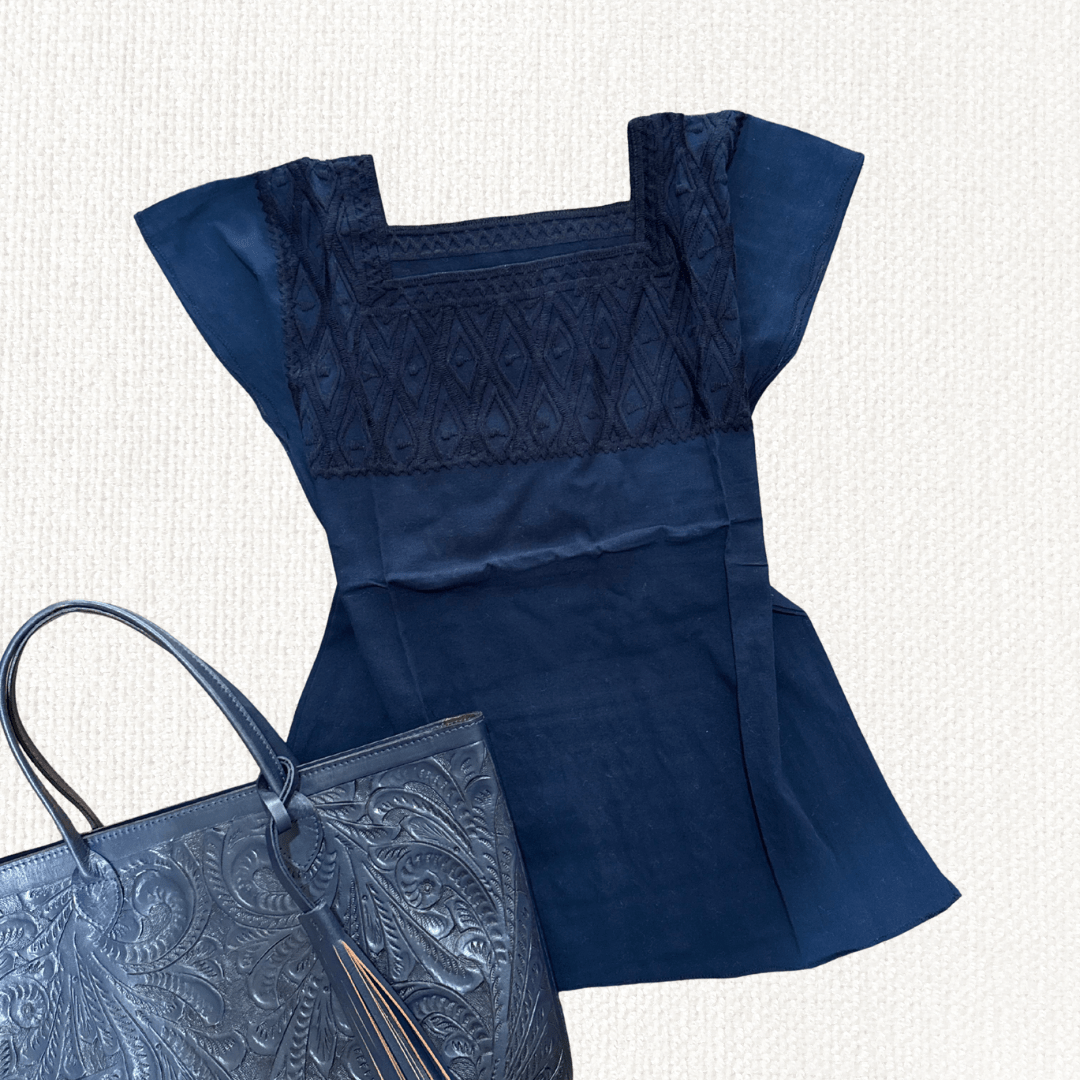 Blusa Rombo Unitono - MÉXICO ARTE Y MODA - Blusa Bordada