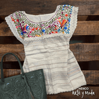 Blusa Telar Paloma - MÉXICO ARTE Y MODA - Blusa Bordada