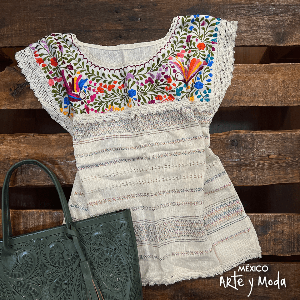 Blusa Telar Paloma - MÉXICO ARTE Y MODA - Blusa Bordada