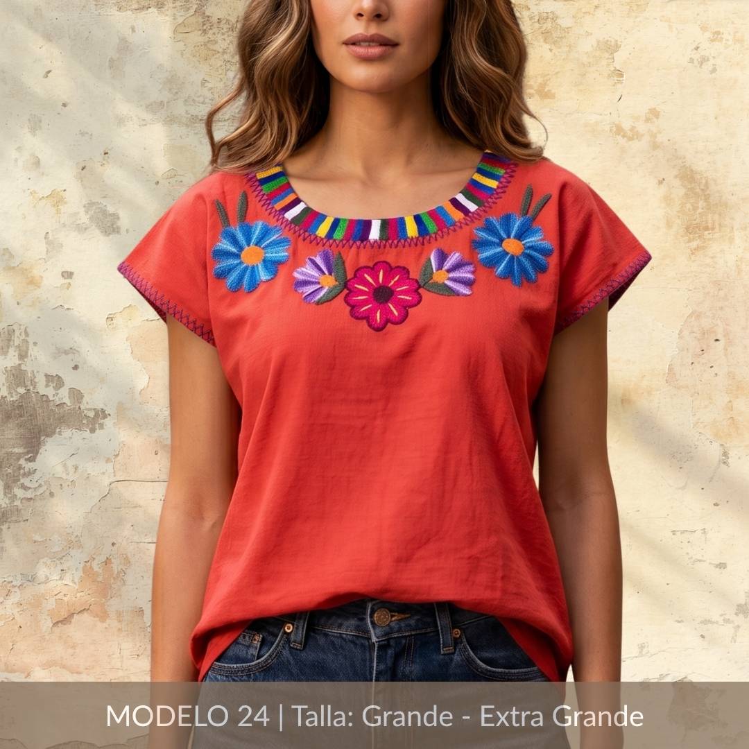 Blusa Marimba Ocosingo- Bordado a mano
