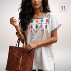 Blusa Esencia | Bordado a Mano en Manta Cruda