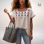 Blusa Esencia | Bordado a Mano en Manta Cruda