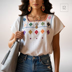 Blusa Esencia | Bordado a Mano en Manta Cruda