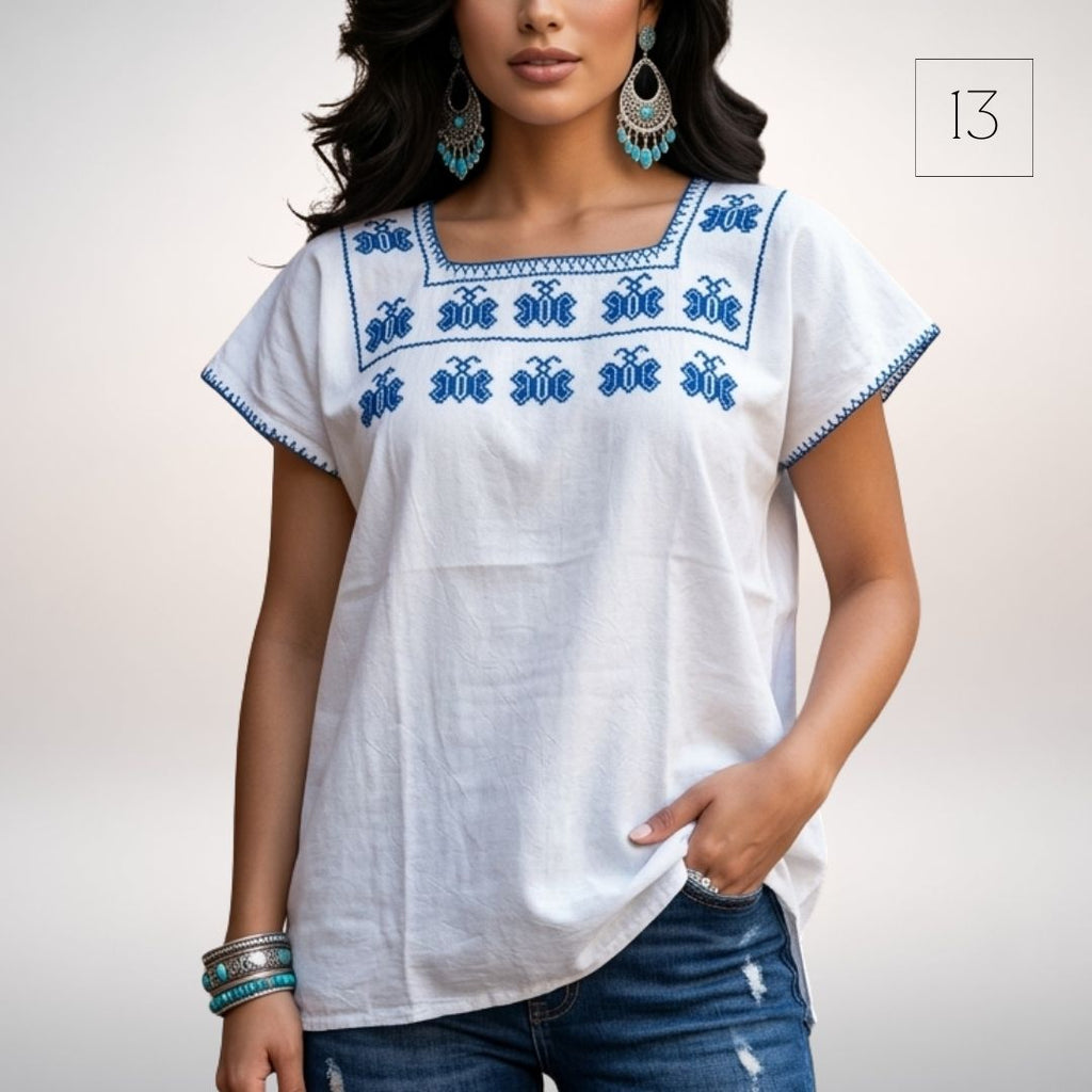 Blusa Esencia | Bordado a Mano en Manta Cruda