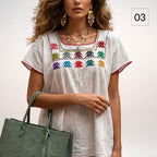 Blusa Esencia | Bordado a Mano en Manta Cruda