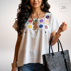 Blusa Esencia | Bordado a Mano en Manta Cruda