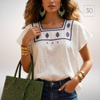 Blusa Esencia | Bordado a Mano en Manta Cruda