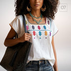 Blusa Esencia | Bordado a Mano en Manta Cruda