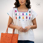 Blusa Esencia | Bordado a Mano en Manta Cruda