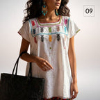 Blusa Esencia | Bordado a Mano en Manta Cruda