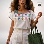 Blusa Esencia | Bordado a Mano en Manta Cruda