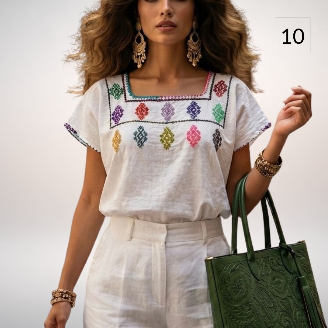 Blusa Esencia | Bordado a Mano en Manta Cruda