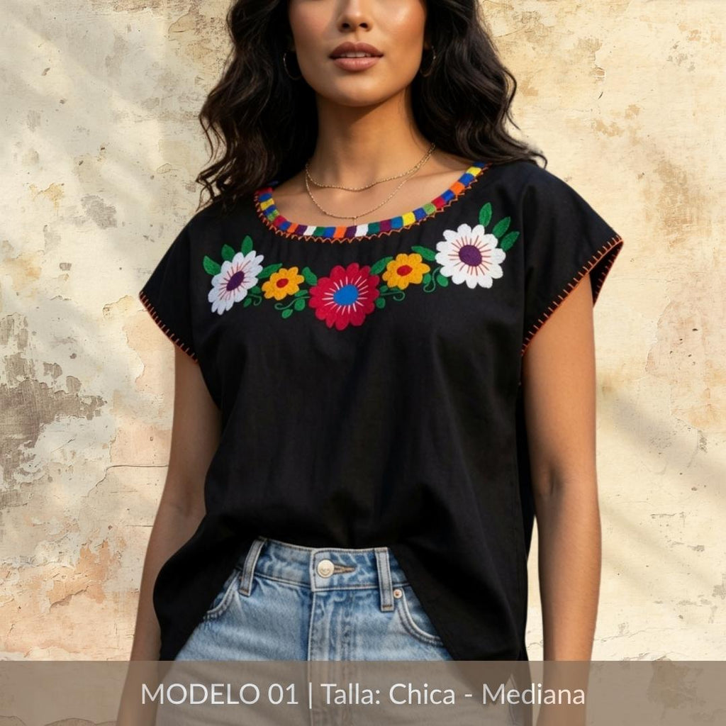 Blusa Marimba Ocosingo- Bordado a mano