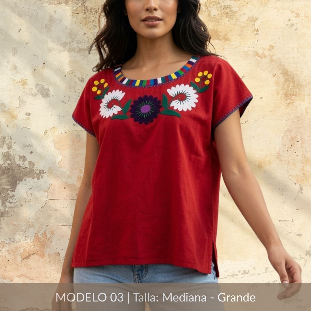 Blusa Marimba Ocosingo- Bordado a mano