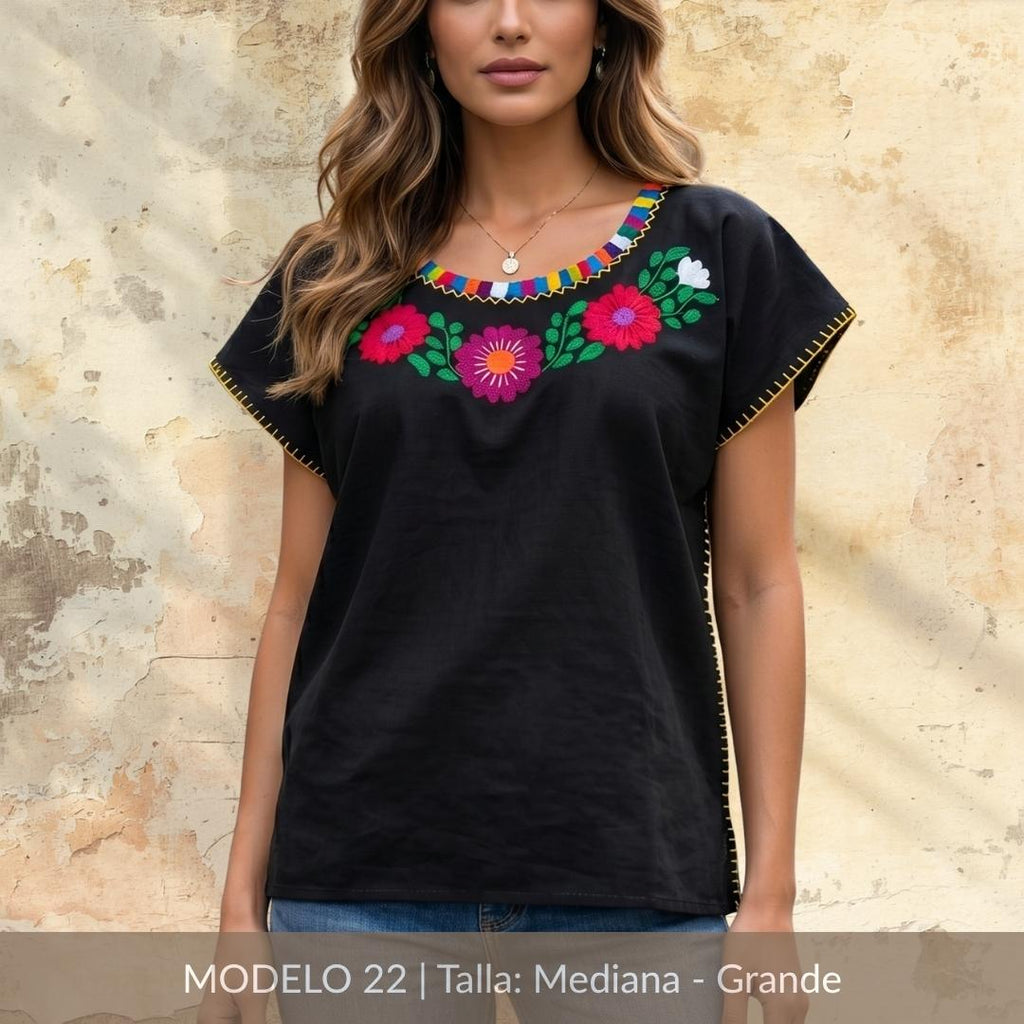 Blusa Marimba Ocosingo- Bordado a mano