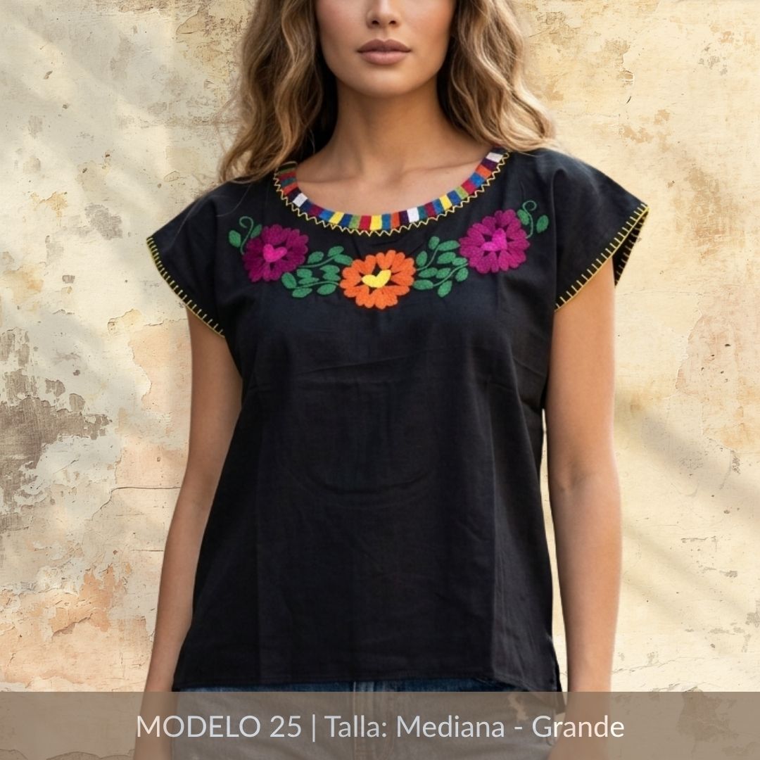 Blusa Marimba Ocosingo- Bordado a mano