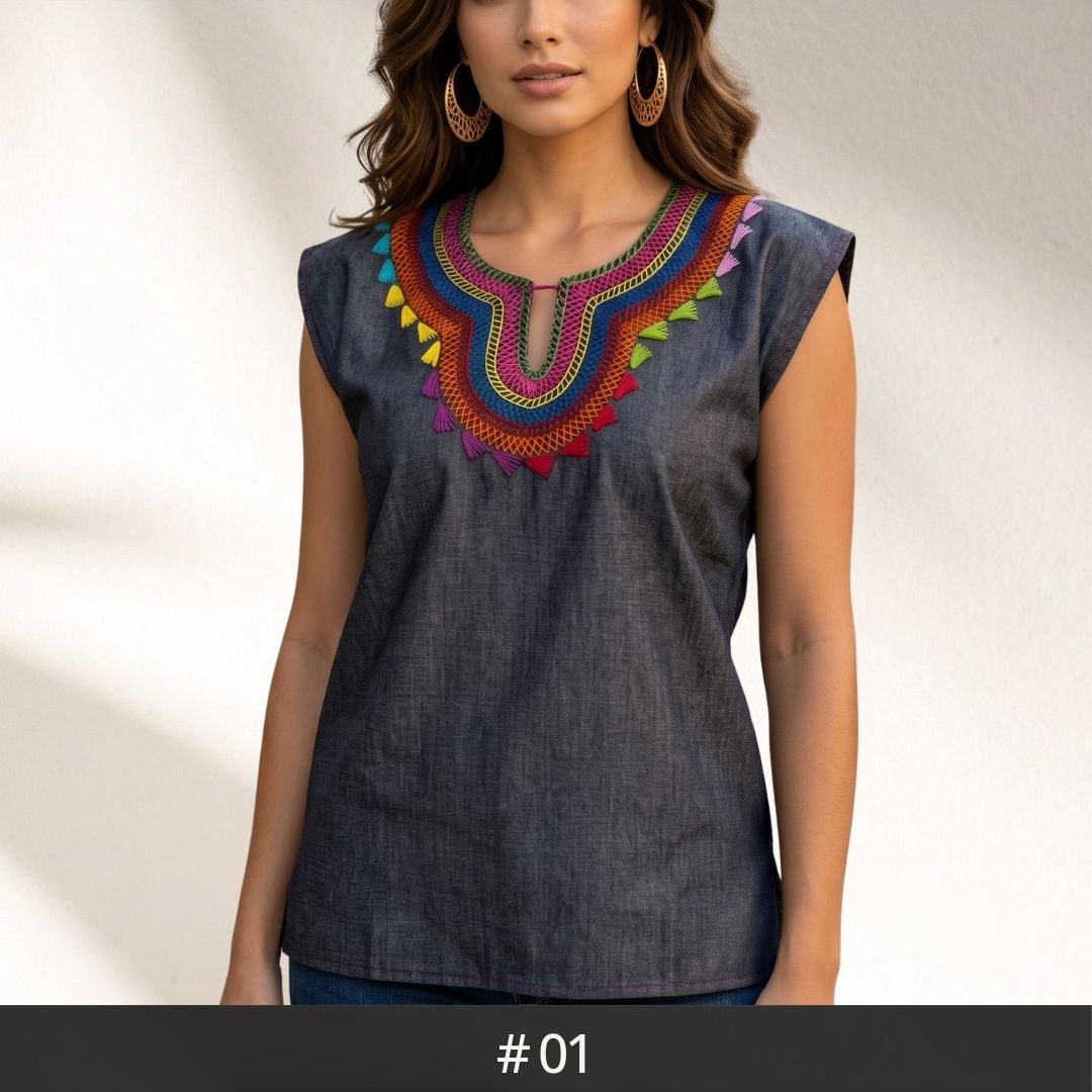 Blusa Chamula Denim