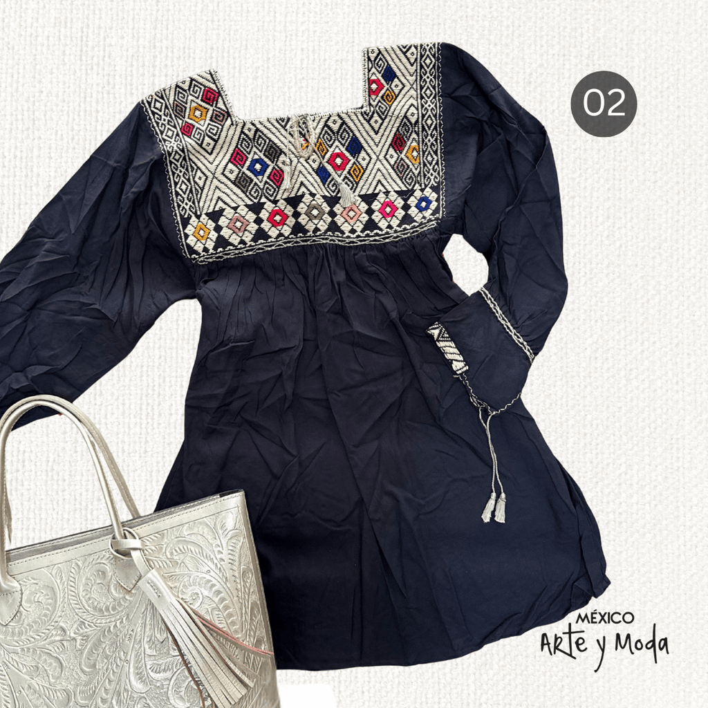 Bluson San Andres Rayon - MÉXICO ARTE Y MODA - Blusón Artesanal