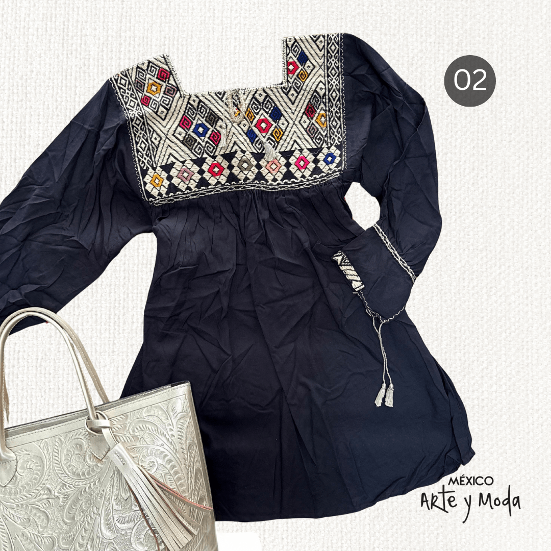 Bluson San Andres Rayon - MÉXICO ARTE Y MODA - Blusón Artesanal