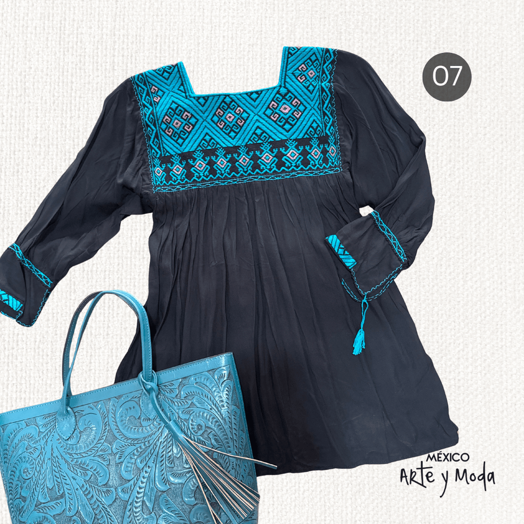 Bluson San Andres Rayon - MÉXICO ARTE Y MODA - Blusón Artesanal