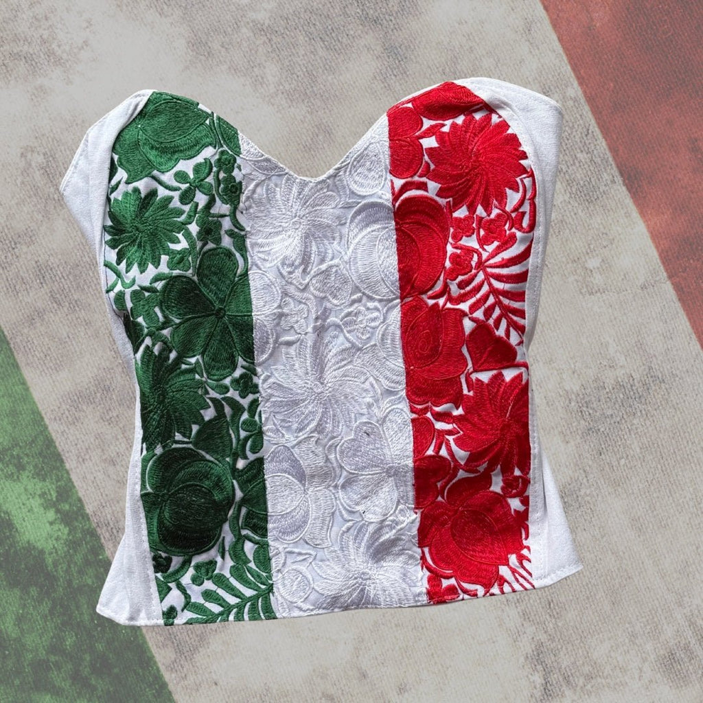 Bustier Bandera - MÉXICO ARTE Y MODA - Blusa Bordada