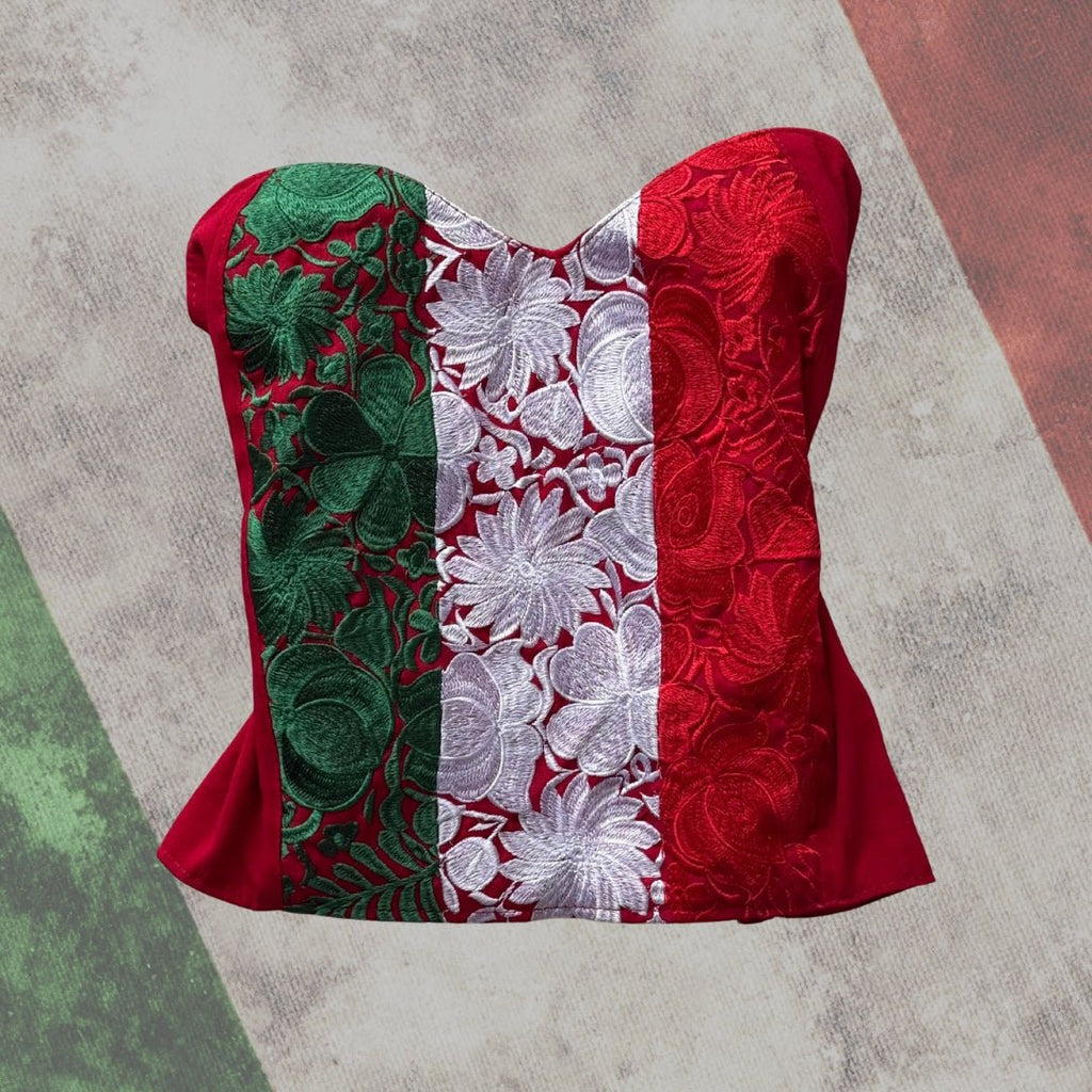 Bustier Bandera - MÉXICO ARTE Y MODA - Blusa Bordada