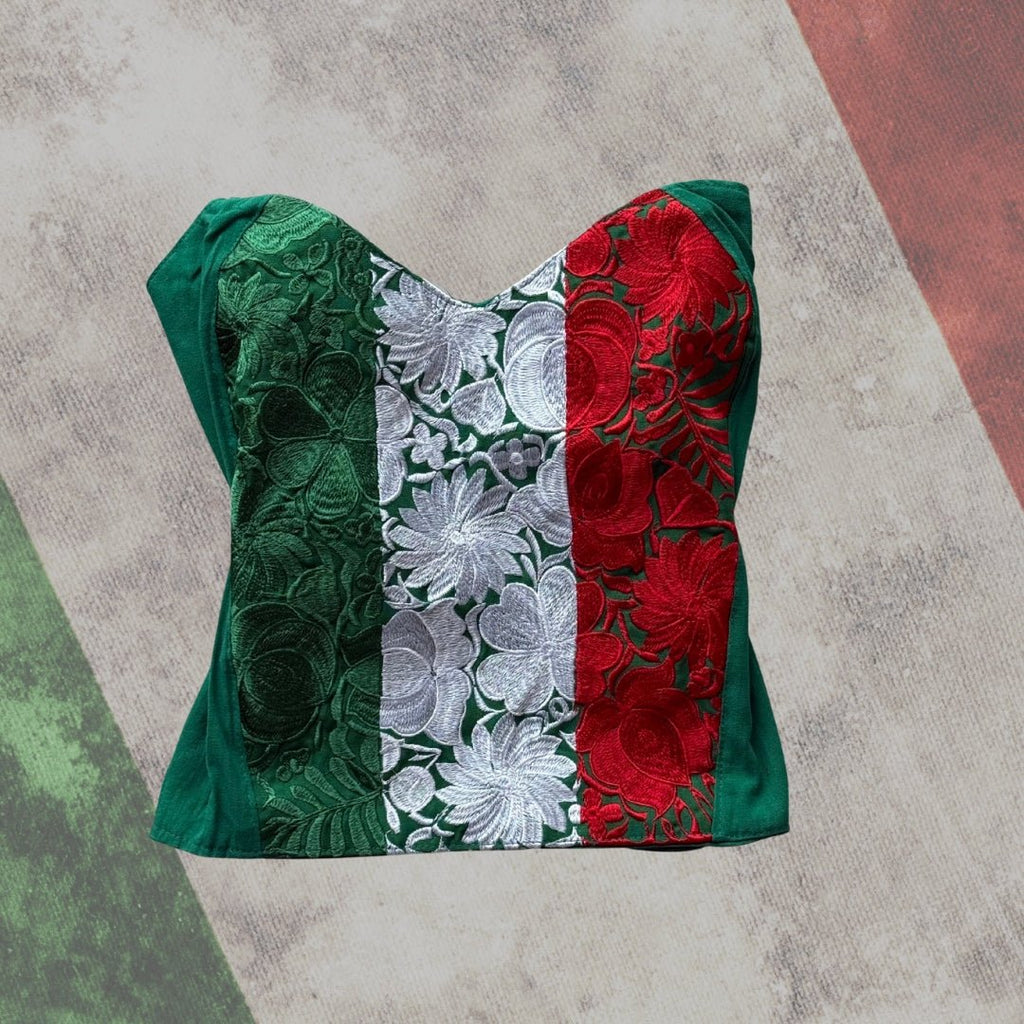 Bustier Bandera - MÉXICO ARTE Y MODA - Blusa Bordada
