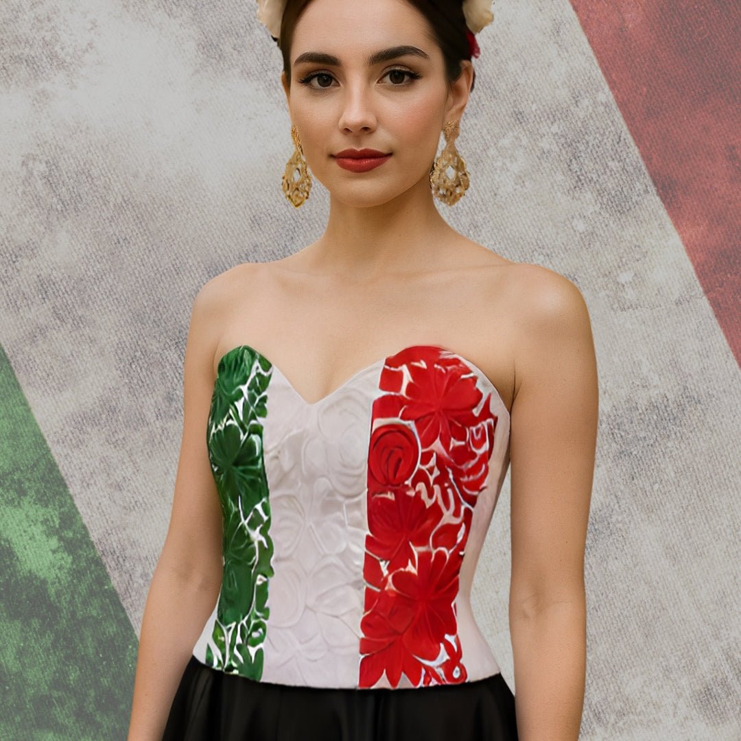 Bustier Bandera - MÉXICO ARTE Y MODA - Blusa Bordada