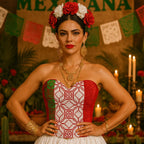 Bustier Patria Punto de Cruz - MÉXICO ARTE Y MODA - Blusa Bordada