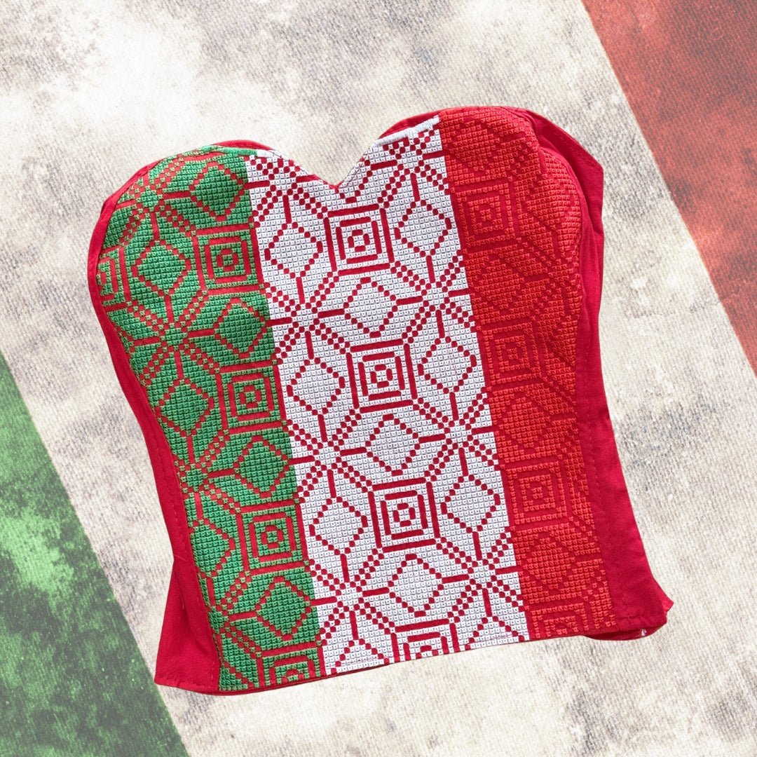Bustier Patria Punto de Cruz - MÉXICO ARTE Y MODA - Blusa Bordada