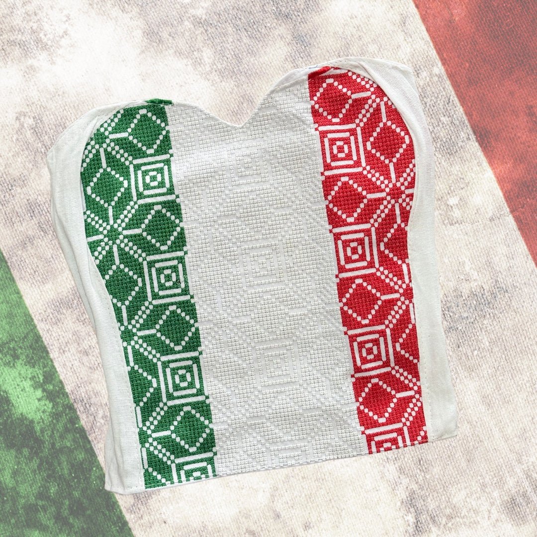 Bustier Patria Punto de Cruz - MÉXICO ARTE Y MODA - Blusa Bordada
