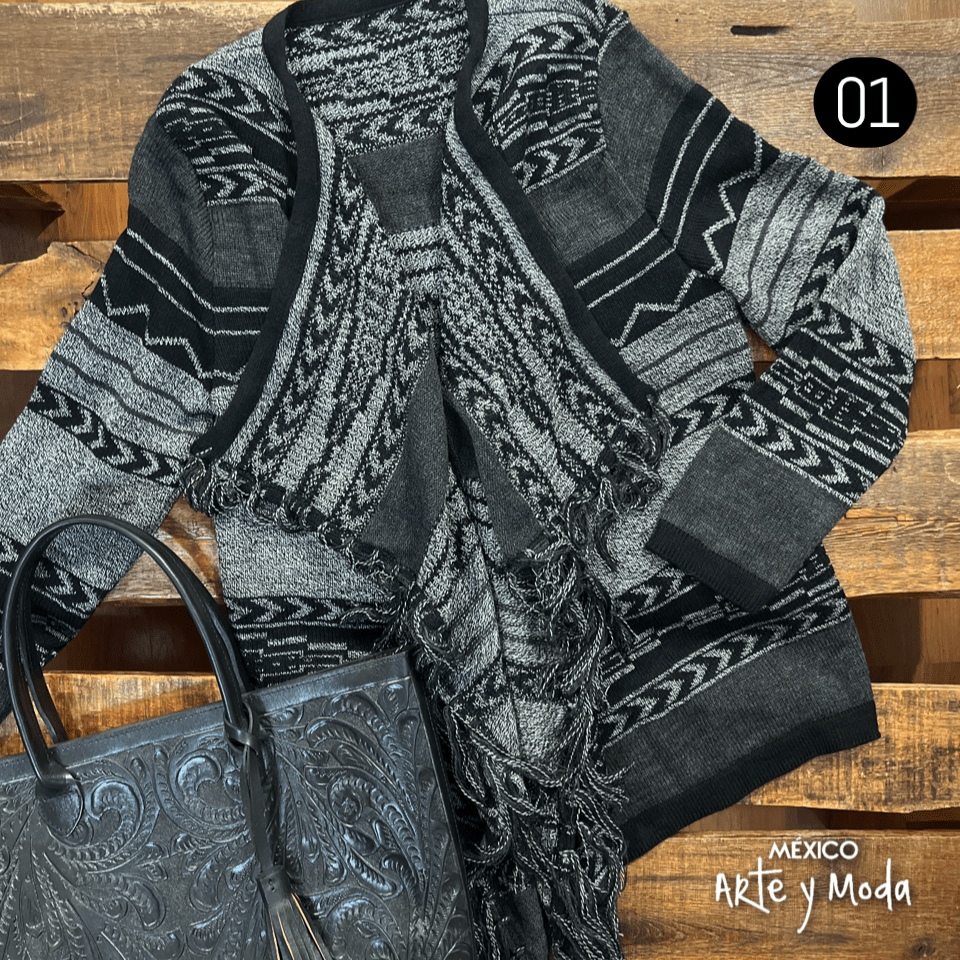 Cardigan Flecos Corto - MÉXICO ARTE Y MODA - Sudaderas y Suéteres
