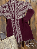 Cardigan Flecos Largo - MÉXICO ARTE Y MODA - Sudaderas y Suéteres