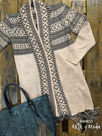 Cardigan Flecos Largo - MÉXICO ARTE Y MODA - Sudaderas y Suéteres